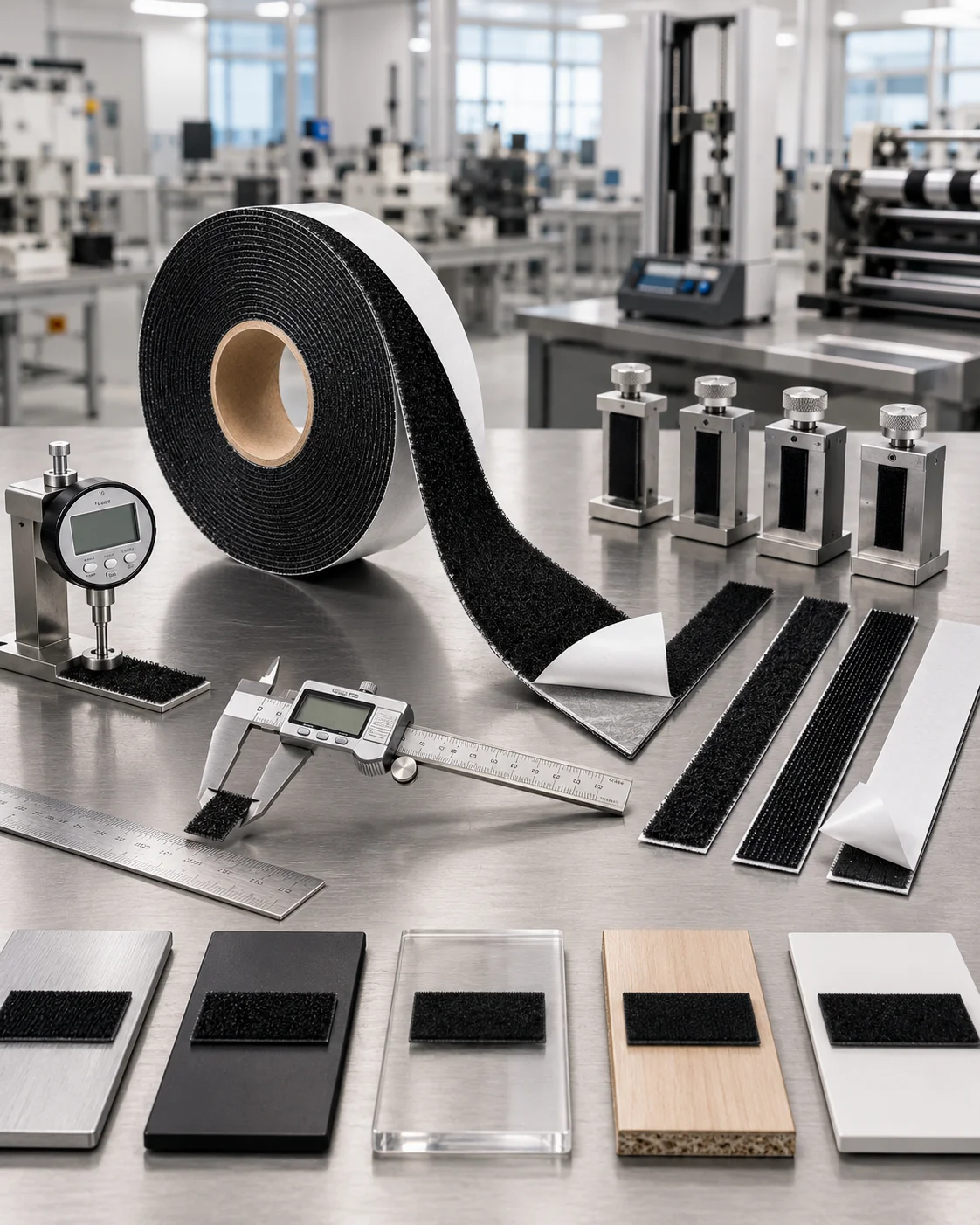 Bondix industrial adhesive hook and loop tape roll, close-up studio photograph